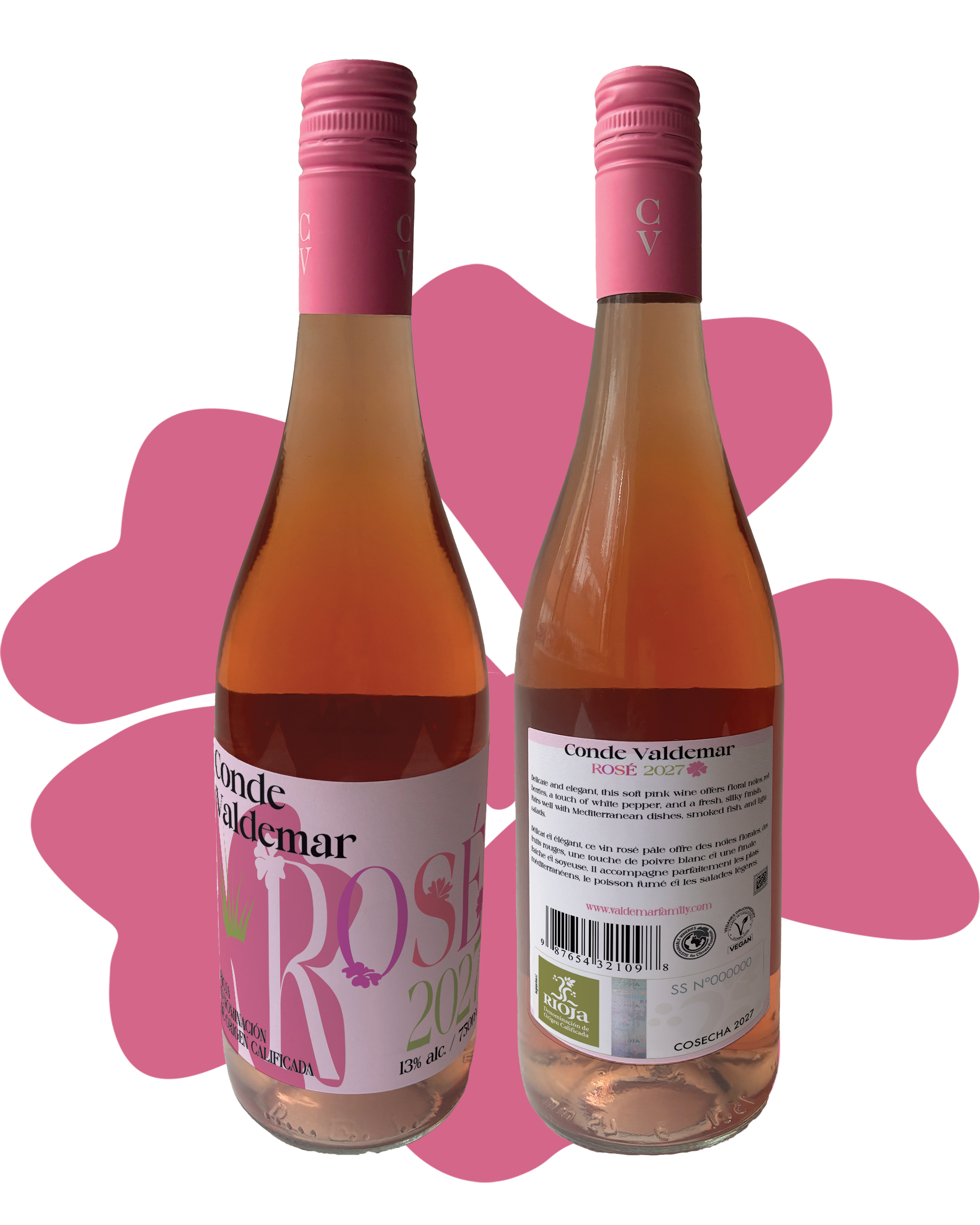 Bottle of Conde Valdemar Rose wine